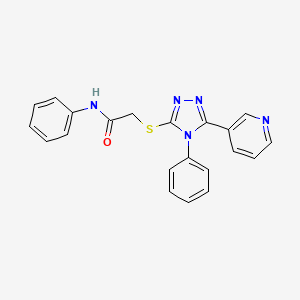 molecular formula C21H17N5OS B3467081 N-phenyl-2-{[4-phenyl-5-(3-pyridinyl)-4H-1,2,4-triazol-3-yl]thio}acetamide 