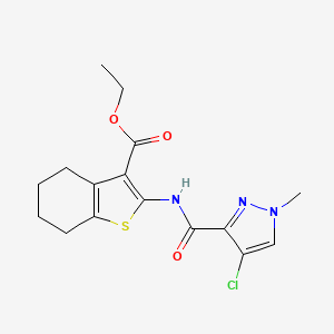 molecular formula C16H18ClN3O3S B3467103 ethyl 2-{[(4-chloro-1-methyl-1H-pyrazol-3-yl)carbonyl]amino}-4,5,6,7-tetrahydro-1-benzothiophene-3-carboxylate 