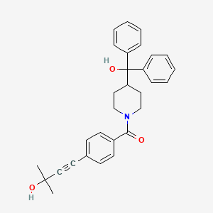 molecular formula C30H31NO3 B3467113 4-[4-({4-[hydroxy(diphenyl)methyl]-1-piperidinyl}carbonyl)phenyl]-2-methyl-3-butyn-2-ol 