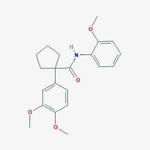 molecular formula C21H25NO4 B3467123 1-(3,4-dimethoxyphenyl)-N-(2-methoxyphenyl)cyclopentanecarboxamide 