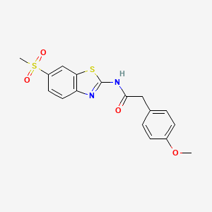 2-(4-methoxyphenyl)-N-[6-(methylsulfonyl)-1,3-benzothiazol-2-yl]acetamide