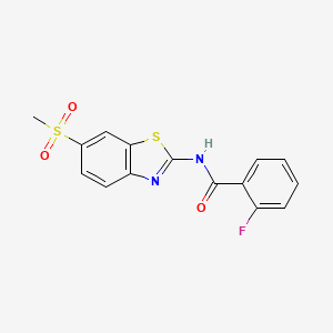 2-fluoro-N-[6-(methylsulfonyl)-1,3-benzothiazol-2-yl]benzamide