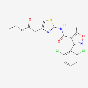 molecular formula C18H15Cl2N3O4S B3467180 ethyl [2-({[3-(2,6-dichlorophenyl)-5-methyl-4-isoxazolyl]carbonyl}amino)-1,3-thiazol-4-yl]acetate 