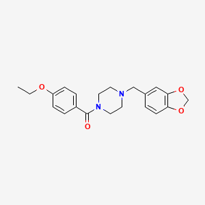 molecular formula C21H24N2O4 B3467201 1-(1,3-benzodioxol-5-ylmethyl)-4-(4-ethoxybenzoyl)piperazine 