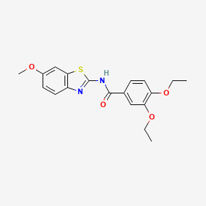 molecular formula C19H20N2O4S B3467215 3,4-diethoxy-N-(6-methoxy-1,3-benzothiazol-2-yl)benzamide 