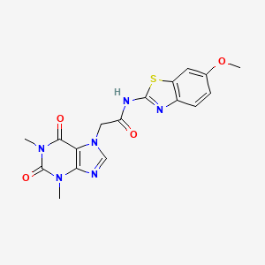 molecular formula C17H16N6O4S B3467234 2-(1,3-二甲基-2,6-二氧代-1,2,3,6-四氢-7H-嘌呤-7-基)-N-(6-甲氧基-1,3-苯并噻唑-2-基)乙酰胺 