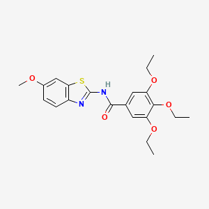 3,4,5-triethoxy-N-(6-methoxy-1,3-benzothiazol-2-yl)benzamide