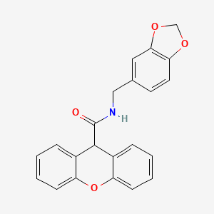 molecular formula C22H17NO4 B3467247 N-(1,3-benzodioxol-5-ylmethyl)-9H-xanthene-9-carboxamide 