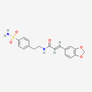 molecular formula C18H18N2O5S B3467255 N-{2-[4-(aminosulfonyl)phenyl]ethyl}-3-(1,3-benzodioxol-5-yl)acrylamide 