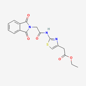 molecular formula C17H15N3O5S B3467270 ethyl (2-{[(1,3-dioxo-1,3-dihydro-2H-isoindol-2-yl)acetyl]amino}-1,3-thiazol-4-yl)acetate 