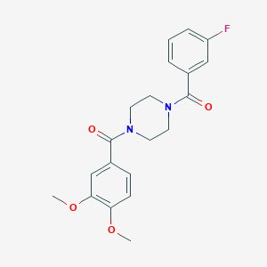 molecular formula C20H21FN2O4 B3467289 1-(3,4-dimethoxybenzoyl)-4-(3-fluorobenzoyl)piperazine 