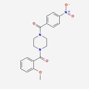 molecular formula C19H19N3O5 B3467341 1-(2-methoxybenzoyl)-4-(4-nitrobenzoyl)piperazine 