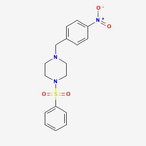 molecular formula C17H19N3O4S B3467357 1-(4-nitrobenzyl)-4-(phenylsulfonyl)piperazine 