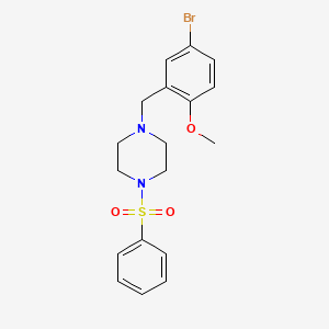 molecular formula C18H21BrN2O3S B3467366 1-(5-bromo-2-methoxybenzyl)-4-(phenylsulfonyl)piperazine 