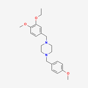 molecular formula C22H30N2O3 B3467427 1-(3-ethoxy-4-methoxybenzyl)-4-(4-methoxybenzyl)piperazine 