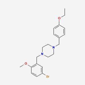 molecular formula C21H27BrN2O2 B3467429 1-(5-bromo-2-methoxybenzyl)-4-(4-ethoxybenzyl)piperazine 