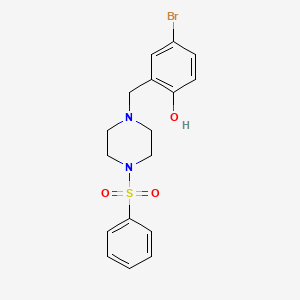 4-bromo-2-{[4-(phenylsulfonyl)-1-piperazinyl]methyl}phenol