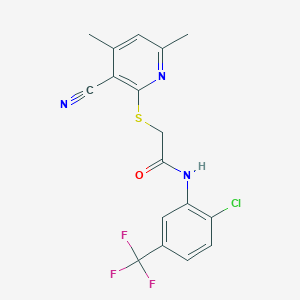 N-[2-chloro-5-(trifluoromethyl)phenyl]-2-[(3-cyano-4,6-dimethyl-2-pyridinyl)thio]acetamide