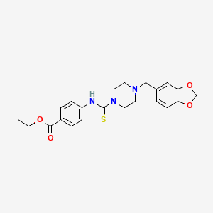 ethyl 4-({[4-(1,3-benzodioxol-5-ylmethyl)-1-piperazinyl]carbonothioyl}amino)benzoate