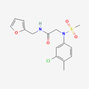 molecular formula C15H17ClN2O4S B3467505 N~2~-(3-chloro-4-methylphenyl)-N~1~-(2-furylmethyl)-N~2~-(methylsulfonyl)glycinamide 