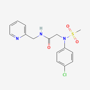 molecular formula C15H16ClN3O3S B3467520 N~2~-(4-chlorophenyl)-N~2~-(methylsulfonyl)-N~1~-(2-pyridinylmethyl)glycinamide 