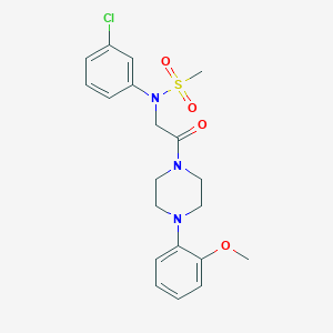 molecular formula C20H24ClN3O4S B3467526 N-(3-chlorophenyl)-N-{2-[4-(2-methoxyphenyl)-1-piperazinyl]-2-oxoethyl}methanesulfonamide 