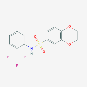 N-[2-(trifluoromethyl)phenyl]-2,3-dihydro-1,4-benzodioxine-6-sulfonamide