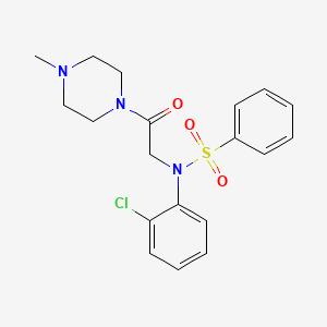 molecular formula C19H22ClN3O3S B3467544 N-(2-chlorophenyl)-N-[2-(4-methyl-1-piperazinyl)-2-oxoethyl]benzenesulfonamide 