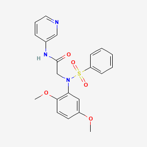 molecular formula C21H21N3O5S B3467547 N~2~-(2,5-dimethoxyphenyl)-N~2~-(phenylsulfonyl)-N~1~-3-pyridinylglycinamide 