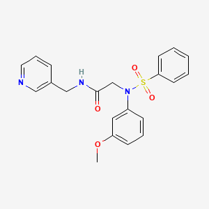 molecular formula C21H21N3O4S B3467560 N~2~-(3-methoxyphenyl)-N~2~-(phenylsulfonyl)-N~1~-(3-pyridinylmethyl)glycinamide 