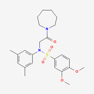 molecular formula C24H32N2O5S B3467572 N-[2-(1-azepanyl)-2-oxoethyl]-N-(3,5-dimethylphenyl)-3,4-dimethoxybenzenesulfonamide 