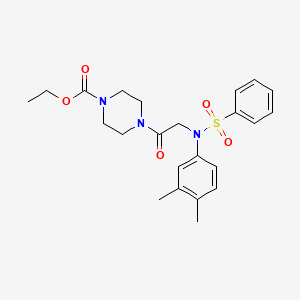 molecular formula C23H29N3O5S B3467581 ethyl 4-[N-(3,4-dimethylphenyl)-N-(phenylsulfonyl)glycyl]-1-piperazinecarboxylate 