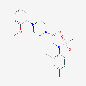 molecular formula C22H29N3O4S B3467602 N-(2,4-dimethylphenyl)-N-{2-[4-(2-methoxyphenyl)-1-piperazinyl]-2-oxoethyl}methanesulfonamide 