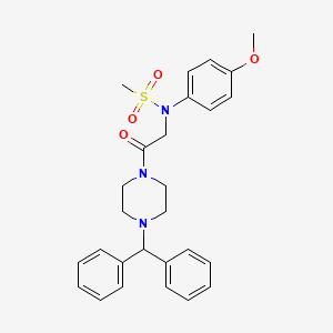 N-{2-[4-(diphenylmethyl)-1-piperazinyl]-2-oxoethyl}-N-(4-methoxyphenyl)methanesulfonamide