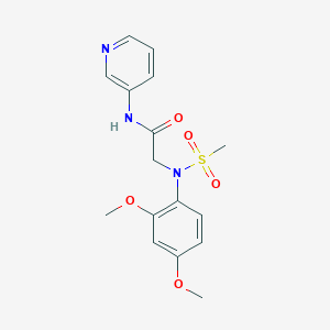 molecular formula C16H19N3O5S B3467619 N~2~-(2,4-dimethoxyphenyl)-N~2~-(methylsulfonyl)-N~1~-3-pyridinylglycinamide 