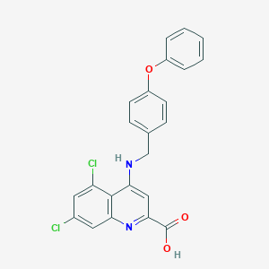 5,7-Dichloro-4-[(4-phenoxyphenyl)methylamino]quinoline-2-carboxylic acid