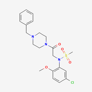 N-[2-(4-benzyl-1-piperazinyl)-2-oxoethyl]-N-(5-chloro-2-methoxyphenyl)methanesulfonamide