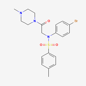 molecular formula C20H24BrN3O3S B3467660 N-(4-bromophenyl)-4-methyl-N-[2-(4-methyl-1-piperazinyl)-2-oxoethyl]benzenesulfonamide 