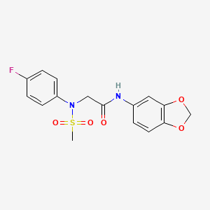 N~1~-1,3-benzodioxol-5-yl-N~2~-(4-fluorophenyl)-N~2~-(methylsulfonyl)glycinamide