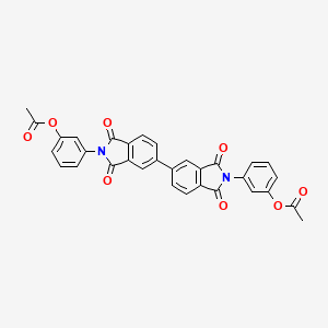 molecular formula C32H20N2O8 B3467702 (1,1',3,3'-tetraoxo-1,1',3,3'-tetrahydro-2H,2'H-5,5'-biisoindole-2,2'-diyl)di-3,1-phenylene diacetate 