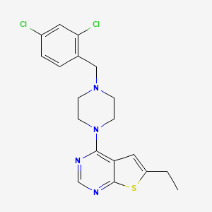 molecular formula C19H20Cl2N4S B3467723 4-[4-(2,4-dichlorobenzyl)-1-piperazinyl]-6-ethylthieno[2,3-d]pyrimidine 