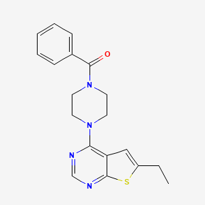 molecular formula C19H20N4OS B3467726 4-(4-benzoyl-1-piperazinyl)-6-ethylthieno[2,3-d]pyrimidine 