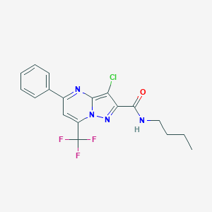 molecular formula C18H16ClF3N4O B346774 N-butyl-3-chloro-5-phenyl-7-(trifluoromethyl)pyrazolo[1,5-a]pyrimidine-2-carboxamide 