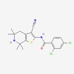 molecular formula C19H19Cl2N3OS B3467750 2,4-dichloro-N-(3-cyano-5,5,7,7-tetramethyl-4,5,6,7-tetrahydrothieno[2,3-c]pyridin-2-yl)benzamide 