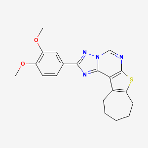 2-(3,4-dimethoxyphenyl)-9,10,11,12-tetrahydro-8H-cyclohepta[4,5]thieno[3,2-e][1,2,4]triazolo[1,5-c]pyrimidine