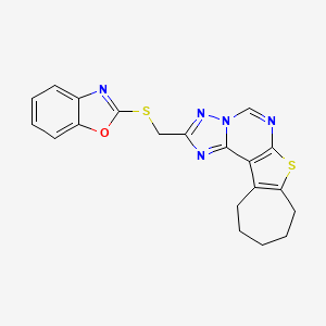 2-[(1,3-benzoxazol-2-ylthio)methyl]-9,10,11,12-tetrahydro-8H-cyclohepta[4,5]thieno[3,2-e][1,2,4]triazolo[1,5-c]pyrimidine