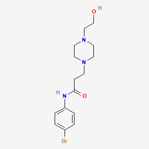 molecular formula C15H22BrN3O2 B3467802 N-(4-bromophenyl)-3-[4-(2-hydroxyethyl)-1-piperazinyl]propanamide 