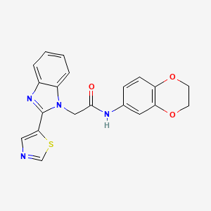 N-(2,3-dihydro-1,4-benzodioxin-6-yl)-2-[2-(1,3-thiazol-5-yl)-1H-benzimidazol-1-yl]acetamide