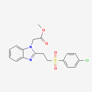 methyl (2-{2-[(4-chlorophenyl)sulfonyl]ethyl}-1H-benzimidazol-1-yl)acetate