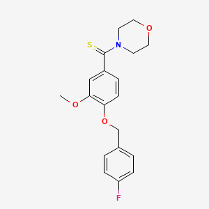 4-({4-[(4-fluorobenzyl)oxy]-3-methoxyphenyl}carbonothioyl)morpholine